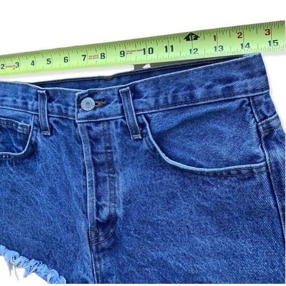 John Galt California Women Shorts Button Fly Frayed Distressed Blue Denim Size M - Picture 5 of 8